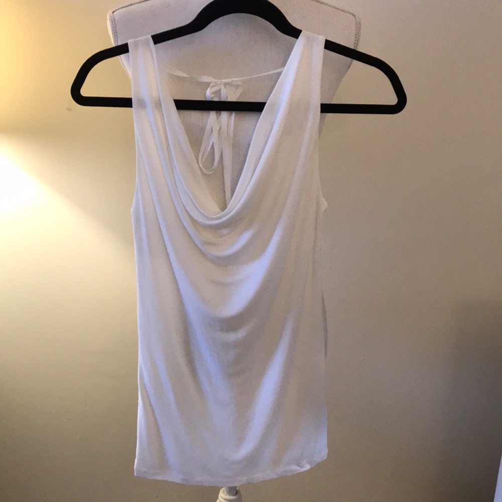 Quality White drop down neck tank - Zara’s high end brand